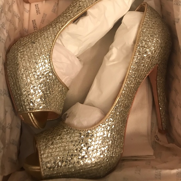 Badgley Mischika Peep Toe Sparkle Pumps - Size 7M